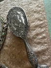 Vintage 3-piece Dresser Silver Plated Vanity Set  Mirror  Brush  And Tray     