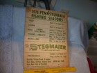 1976   Pennsylvania Fishing Seasons Cardboard Poster 11  X 14    Stegmaier Beer