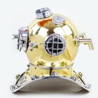 Deep Diving Divers Helmet Scuba Antique Brass Mark V Us Navy Vintage 18 Inches