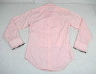 Vintage Tuxedo Shirt Delton New York Size S 70s Pink Black Trim Ruffles Made Usa
