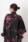 Japanese Yukata Kimono Women Plum   Bush Warbler Cotton Short Robe Made In Japan