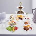 3pcs White Square 3 Tiered Cake Stands  3 Tier Serving Tray Cupcake Holder De   