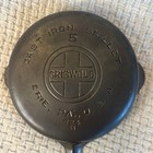 Restored Griswold  5 Cast Iron Skillet Pan 8  Large Logo Seasoned Flat