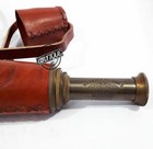 Antique Brass Telescope Leather Pirate   Sailor Spyglass Vintage Scope Working 