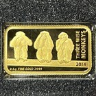 2014 Tanzania 1500 Shilling Three Wise Monkeys  20 Available  1 Coin Only  Gold 