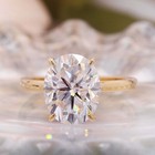 3 36 Ct Oval Cut Moissanite Solitaire Engagement Ring 14k Solid Yellow Gold