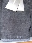 New Michael Kors Small Mk Logo Scarf Reversible Beanie Hat Set Black   Gray