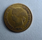 1861 Spanish Philippines Peso  Km  142  Gold