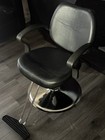 Black Hydraulic Adjustable Salon Styling Chair W  Footrest Faux Leather Metal
