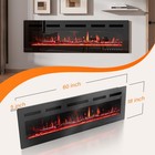 60  Electric Fireplace Wall Mounted   Recessed W  Crackling Sound Timer Remote