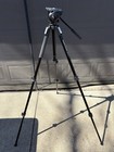 Manfrotto Model 190x Black Aluminum Tripod Made Italy With Fluid Mvh500ah Head