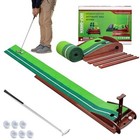 Golf Putting Green  Portable Golf Practice Mat With Auto Ball Return System 