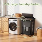 150l Laundry Basket With Wheels  Rolling Laundry Hamper With Cloth Cover  Lau   