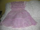 Vintage Girls Organza Dress Lavender Lace 1940 s 50 s Sheer Ruffle Double Layer