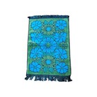 Lot Of 2 Vtg Callaway Hand Towels Peach gold Lurex   Blue green Flower Power Mcm