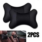 2pcs Car Auto Neck Support Pillow Breathable Head Neck Rest Cushion Pu Leather