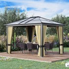 12  X 10  Aluminum Patio Gazebo Canopy W  Polycarbonate Hardtop Roof