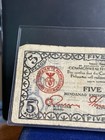 1943 Philippines Wwii Guerrilla Emergency Issue 5 Pesos Mindanao Currency
