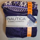 Nautica Womens Sleepwear Set Xxl Blue Fleece 2 Piece Pajama New