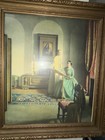 Vintage Leonard Campbell Taylor The Sampler Ornate Gold Framed Art Print 25 5x22