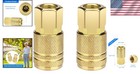 2 Pack 1 4 Inch Npt Female Industrial Air Hose Coupler  Brass Quick Connect F   