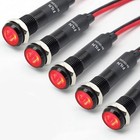 5pcs 8mm Led Indicator Light 12v 24v Waterproof Metal Pilot Lamp Red Signal Ligh