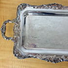 Vintage Leonard Silver Plate 25    Long Rectangular Footed Tray With Handles