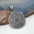 Prophet Solomon Seal Engraved Silver Talisman Pendant
