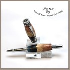 Pen Handmade Writing Ball Point Fountain Mallee Burl   Resin Wood Video 1451a