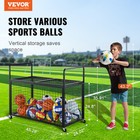 Vevor Rolling Sports Ball Storage Cart Garages Sports Equipment Organizer Steel