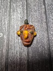 Ancient Phoenician Mosaic Glass Face Amulet Pendant  23mmx30mm 