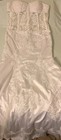 David s Bridal Strapless Sweetheart Lace Applique Satin Trumpet Weddingdressgown