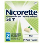  2 Pack  Nicorette Nicotine Gum  Stop Smoking Aids  2 Mg  Mint  170 Count Gum