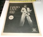 Bowie Vintage Album   Concert Review Ad Advert 1974 David Live Diamond 2pc Set