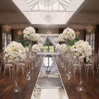 Silver Metallic Mirror Aisle Runner Dance Floor Carpet For Wedding 4  33 Ft  M   