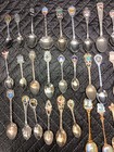 Vintage Souvenir Spoons Lot Of 66 - Mixed Metals - Beautiful Designs All Kinds 