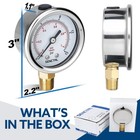 Senctrl 0-15 Psi Low Pressure Gauge  2  Dial Size  1 4 Npt Lower Mount 