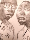 Standing Together     Original Pencil Drawing 14x17 By Leonard Maiden