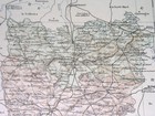 1887 Antique Original Map Of Department Of Mayenne Laval   France