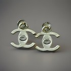 Chanel  Lot Button Zip Pull 18mm Flat-silver  Stamped 2pc 17 5mm