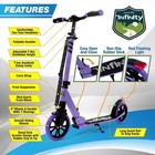 Serenelife Lightweight   Foldable Kick Scooter-adjustable For Teens adult-purple