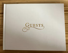 White Guest Book W Gold Script On Cover-for Any Occasion - Hardback-orignal Box