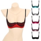Women s Lace Underwire Half Cup Lace Push Up Balconette Bra Shelf Bras Lingerie