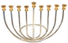 Vt Judaica Silver   Gold Plated Hanukkah Menorah Jerusalem Israel Judaism Jewish