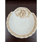 Vintage Cherub Trinket Dish Cream Ceramic Scalloped Rose Border Putti Bowl 1813