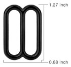 1 Inch Black Powder Coated Metal Round Wide-mouth Triglide Slides  25 Pack