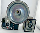Vintage Kodak Brownie Camera Bundle Hawkeye Flash   Target Six-20 1950s Lot