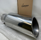 Upower Universal Exhaust Tip 4  Inlet 6  Outlet 15  Long Stainless Steel Bolt-on
