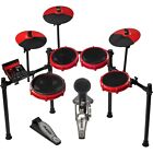 Alesis Nitro Max 8-piece Electronic Drum Set W bluetooth sounds drum Amp Red