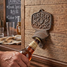 Cast Iron Beer O  Clock Beer Soda Bar Bottle Opener Wall Mounted Rustic Brown